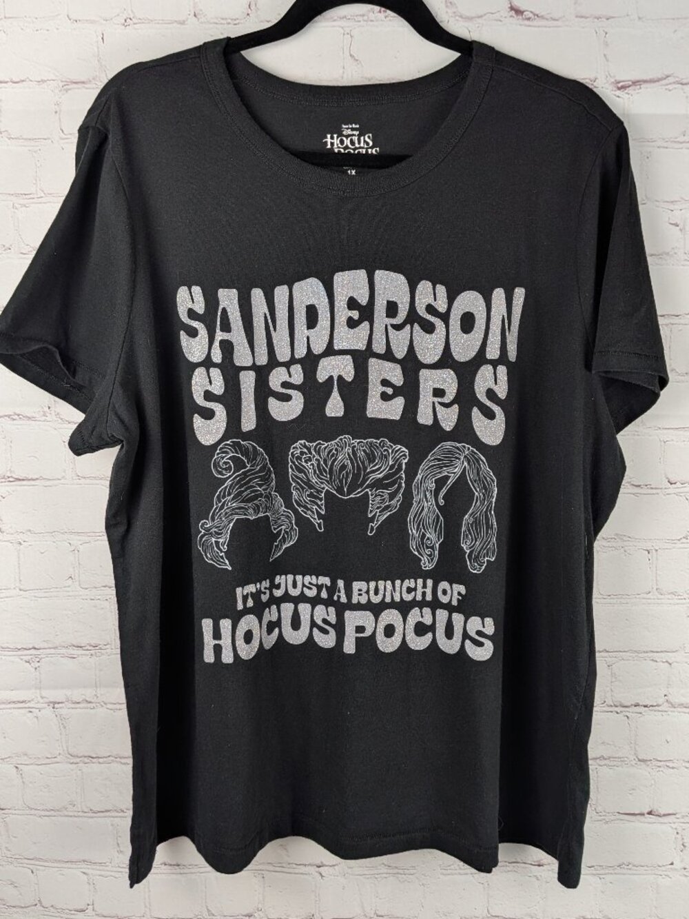Disney Hocus Pocus Sanderson Sisters Glitter Tee 1X